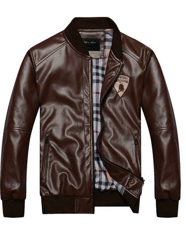 Casaco de Couro Casual Masculino.