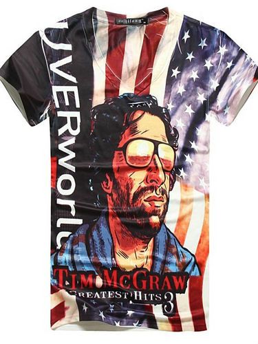 Camiseta Gola V Estampada