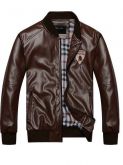 Casaco de Couro Casual Masculino.