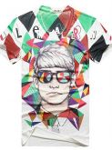 Camiseta Gola V Estampada